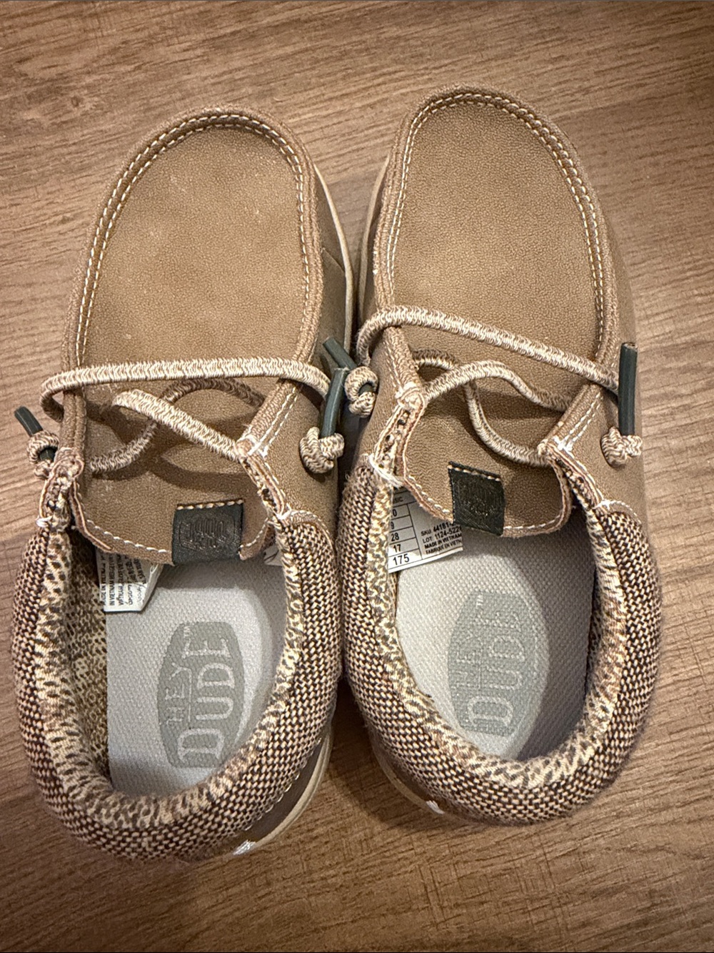 Hey Dude Kids Beige/Tan Slip-On Moccasins
